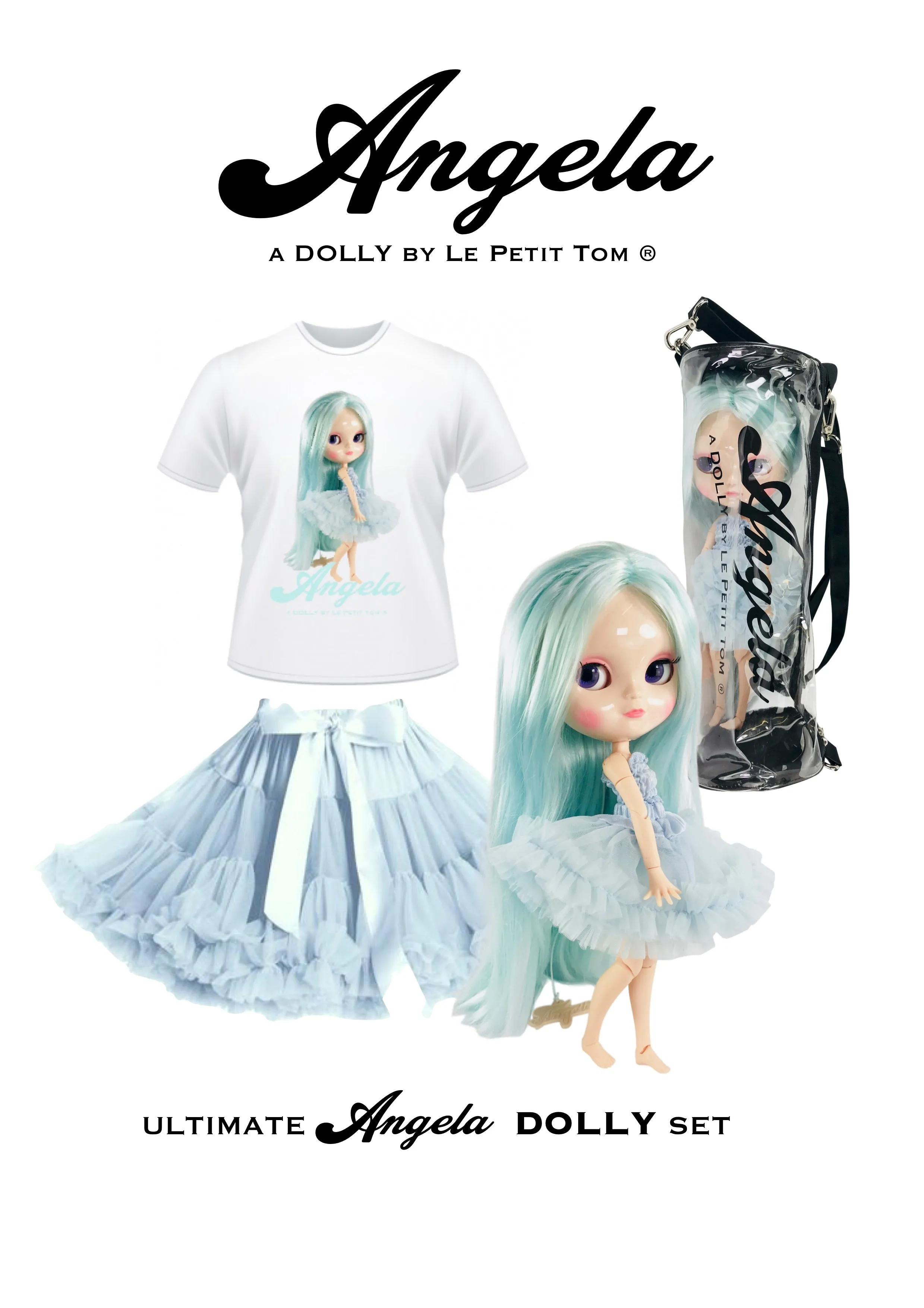 [ OUTLET] ANGELA DOLLY by Le Petit Tom  T-shirt Angela doll light blue