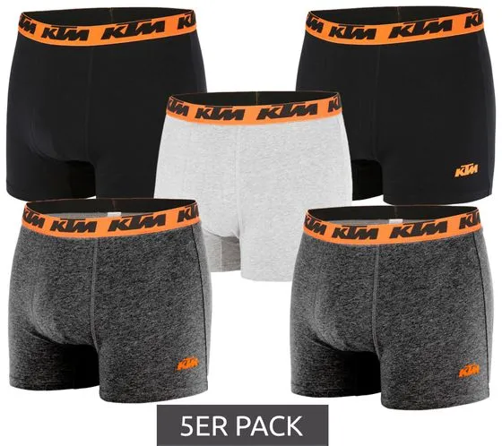 10-pack KTM men's boxer shorts Cotton boxer shorts Underwear with logo print KTM/MAR1BCX5A Black or multi-colored