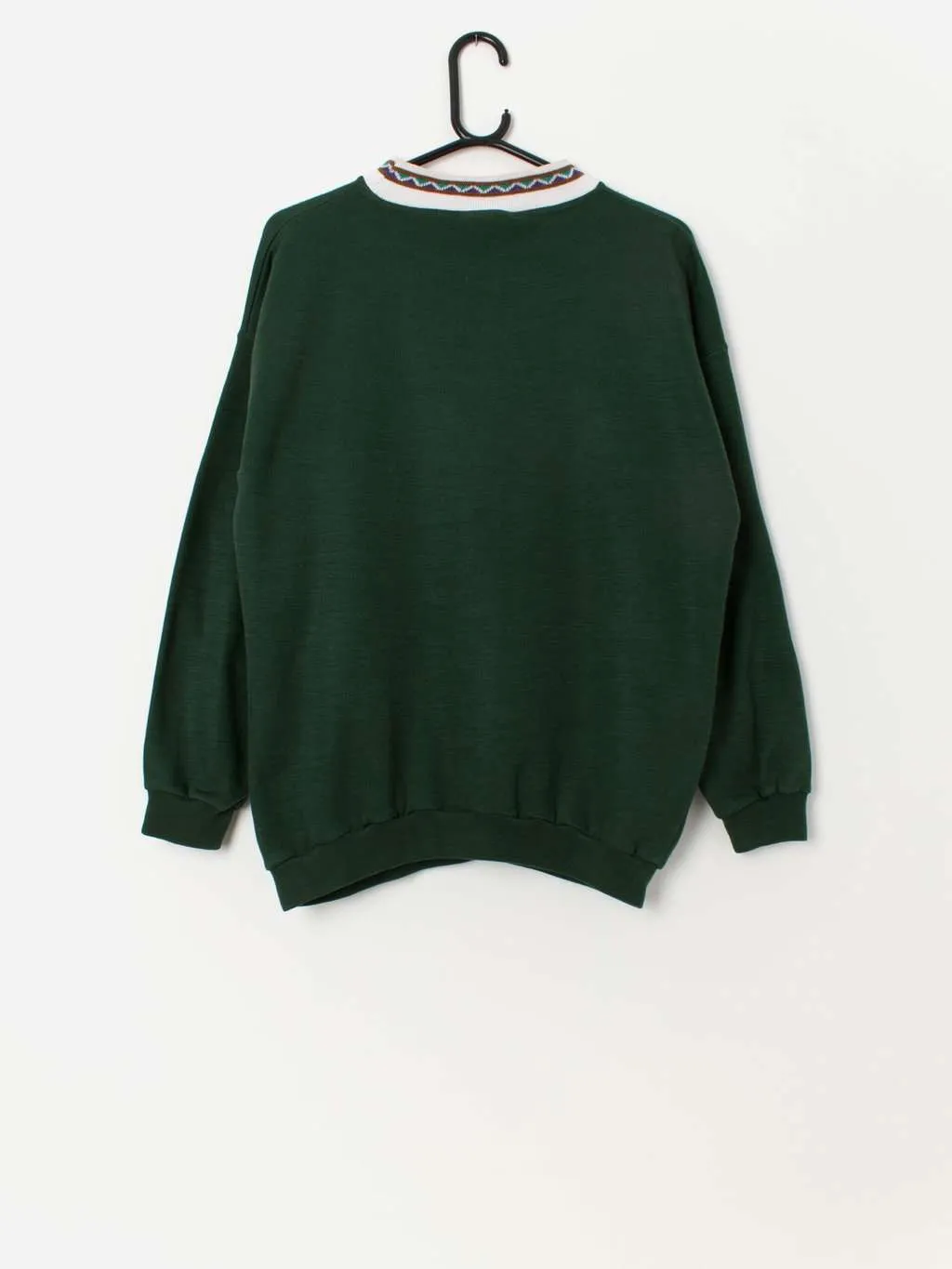 90s vintage forest green floral sweatshirt – Medium