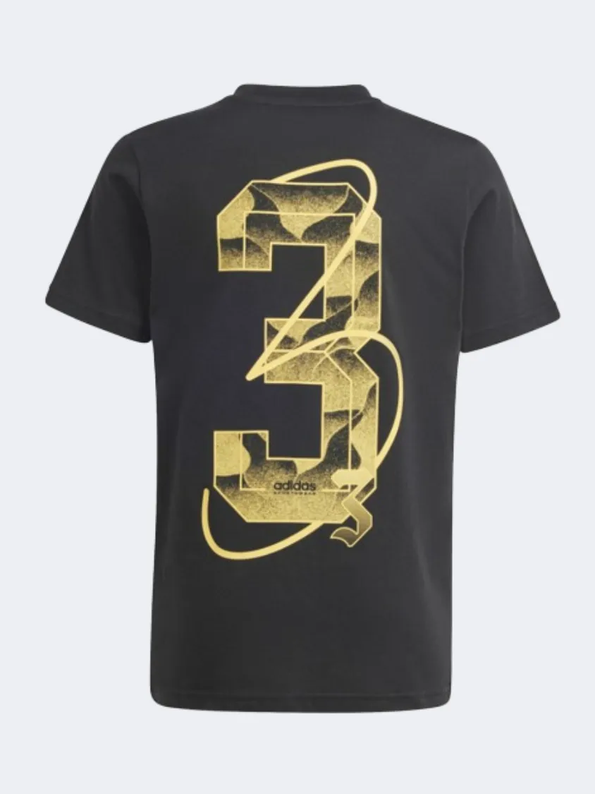 Adidas Hot Tiro Boys Sportswear T-Shirt Black/Gold