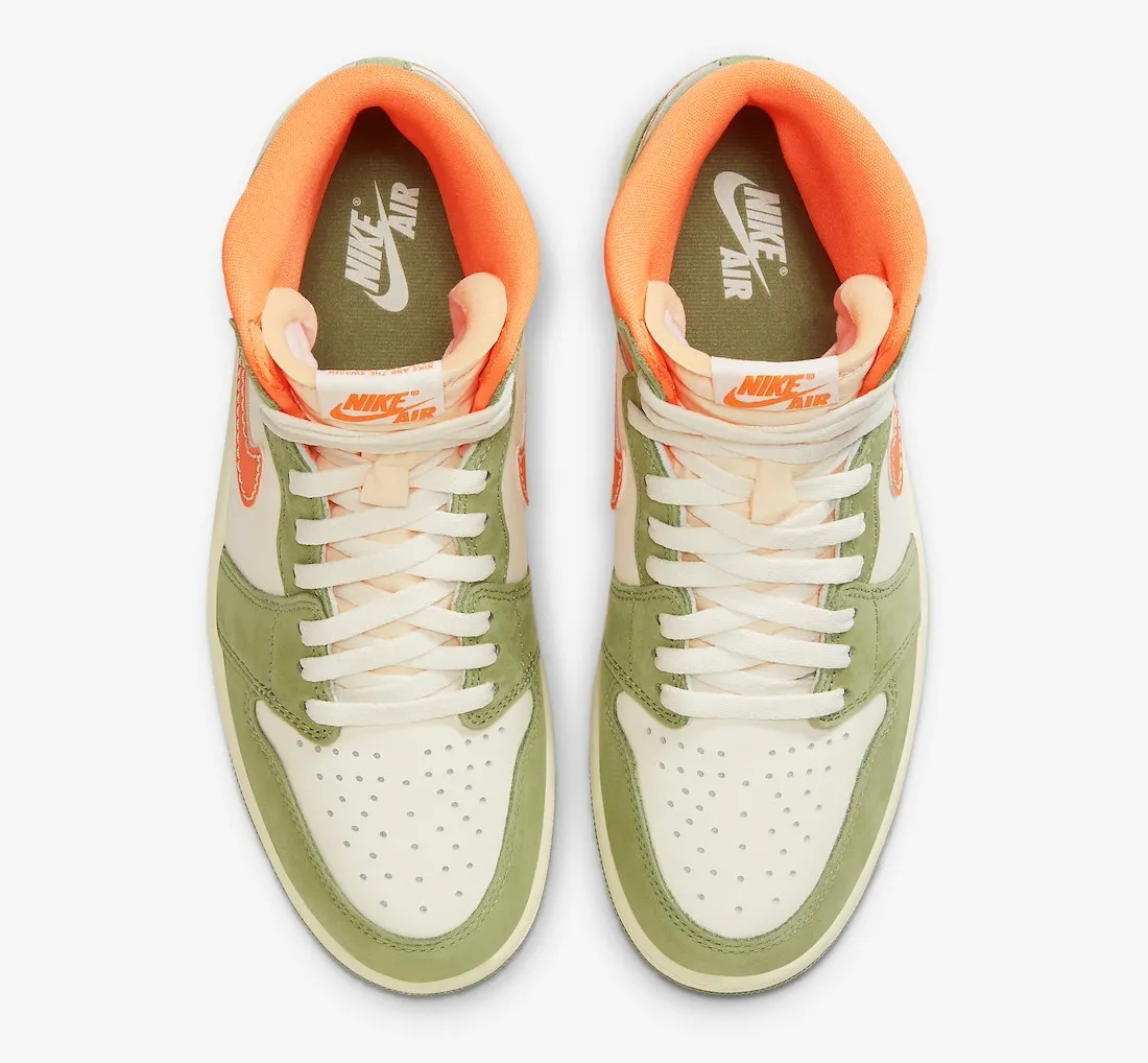 Air Jordan 1 High OG Craft Celadon Sky J Light Olive Bright Mandarin Coconut Milk FB9934-300