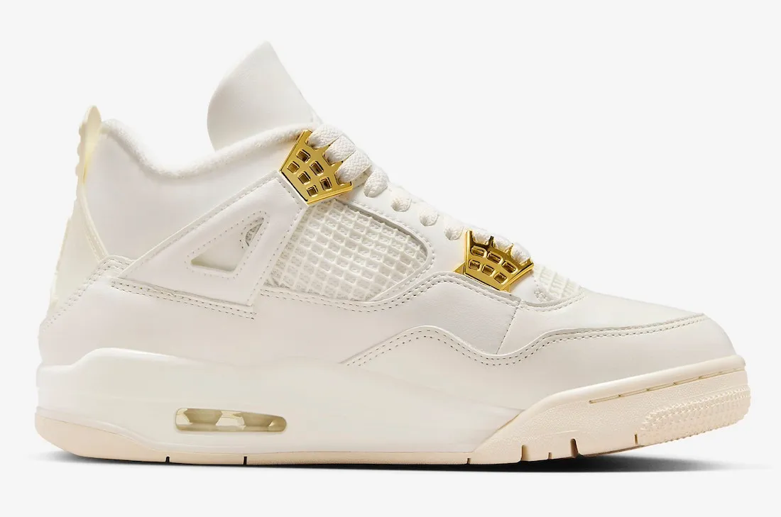 Air Jordan 4 Retro Sail Metallic Gold Black AQ9129-170