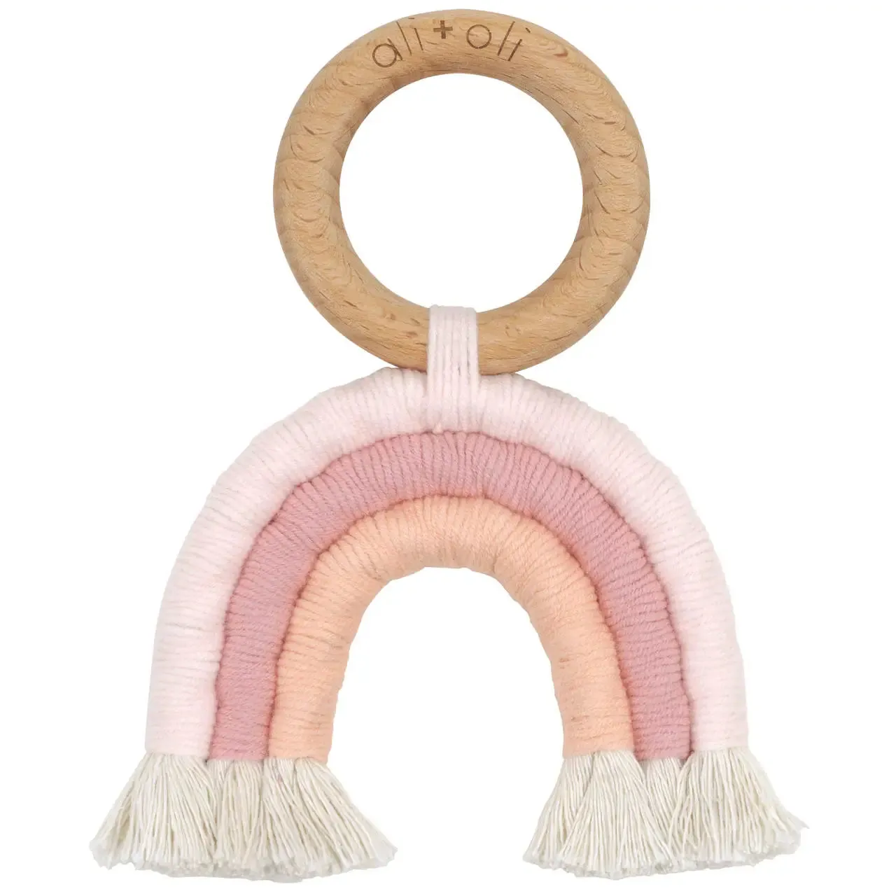 Ali+Oli Watermelon Mini-Macrame Rainbow Teething Toy