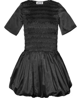 Amy Lynn Women's Elenor Black Satin Puffball Ultra Mini Dress