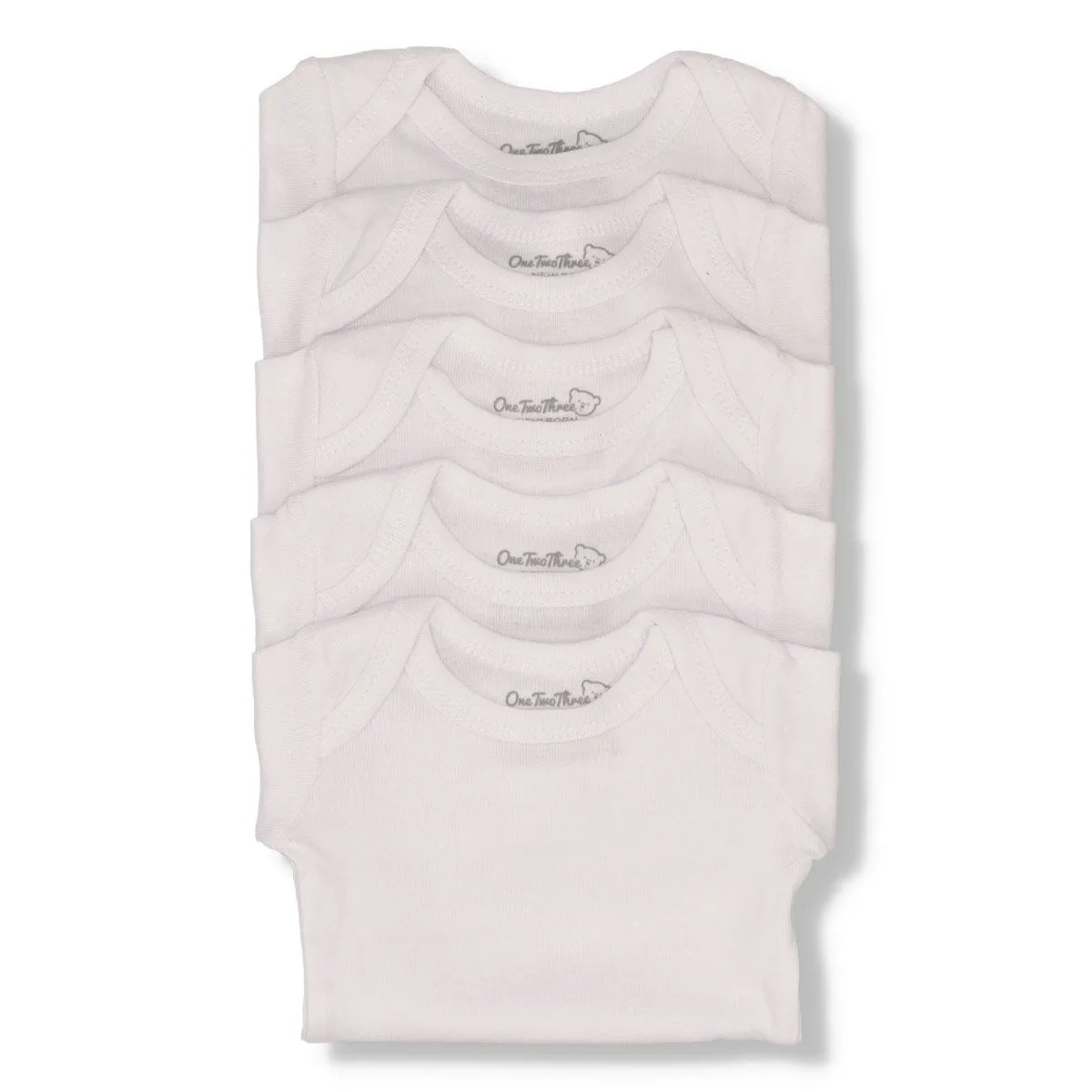 Baby Boys 5 Pack Short Sleeve Vests - White