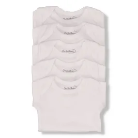 Baby Boys 5 Pack Short Sleeve Vests - White