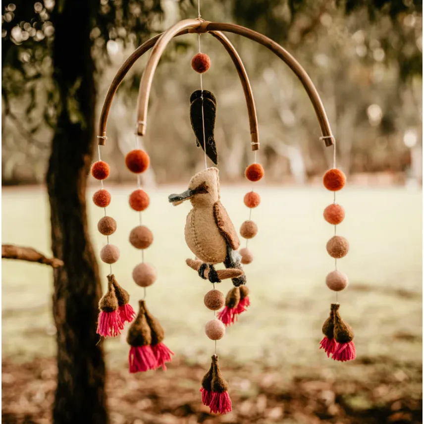 Baby Cot Mobile - Kookaburra With Gum Blossoms