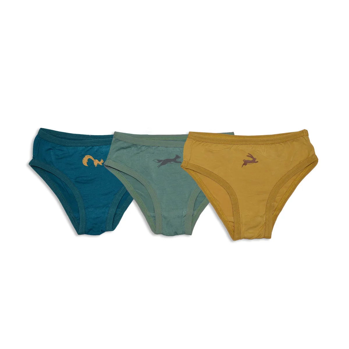 Bamboo Girls Bikin Underwear 3 pack (Deep Ocean/Fall Leaf/West Coast)