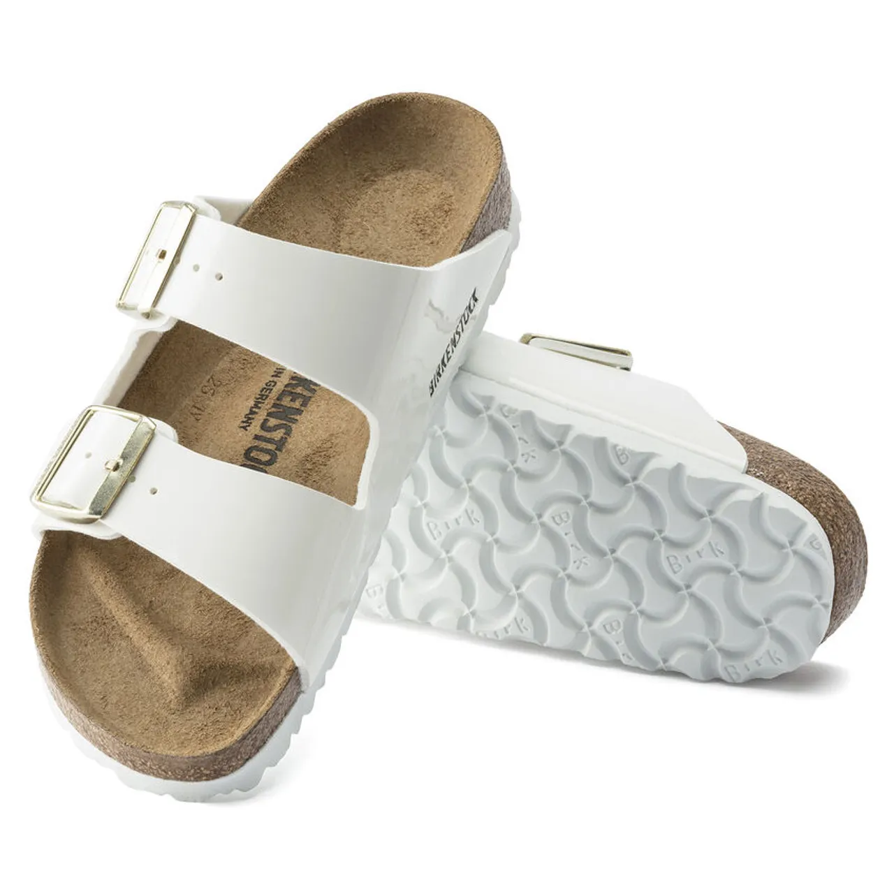 Birkenstock Arizona Patent White 1005294 Double Strap Women's Sandal