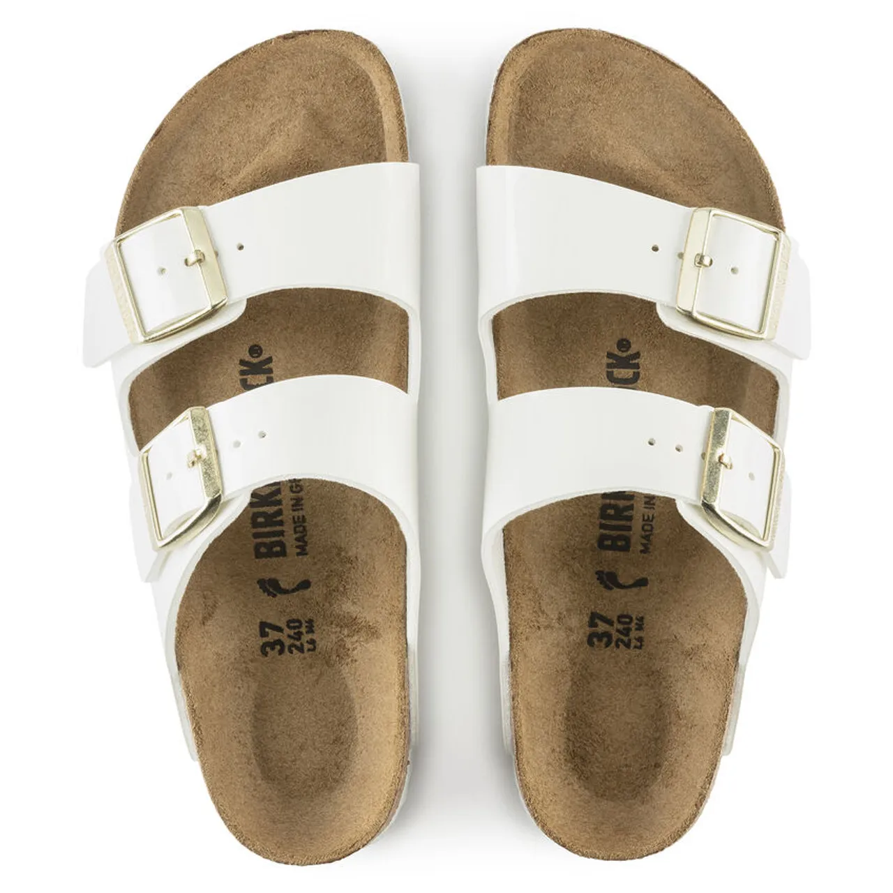 Birkenstock Arizona Patent White 1005294 Double Strap Women's Sandal