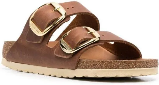 Birkenstock double-strap leather sandals Brown