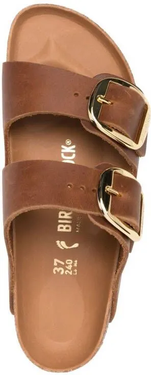 Birkenstock double-strap leather sandals Brown