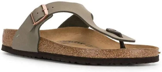 Birkenstock flat thong flip flop sandals Brown