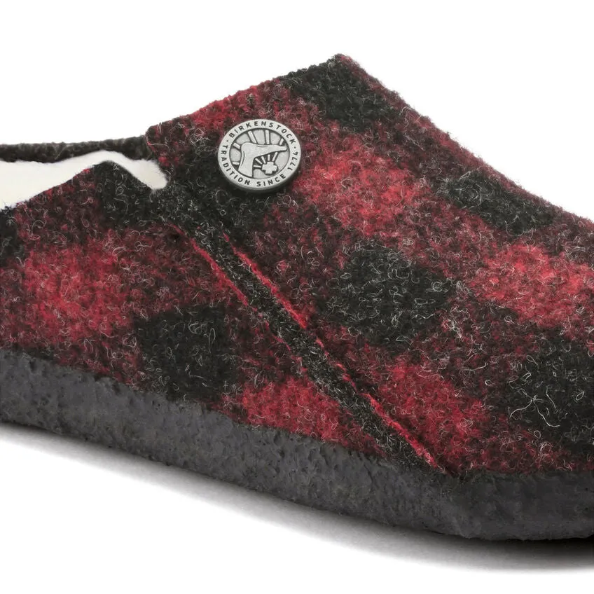 Birkenstock Kid's Zermatt Shearling in Plaid Red