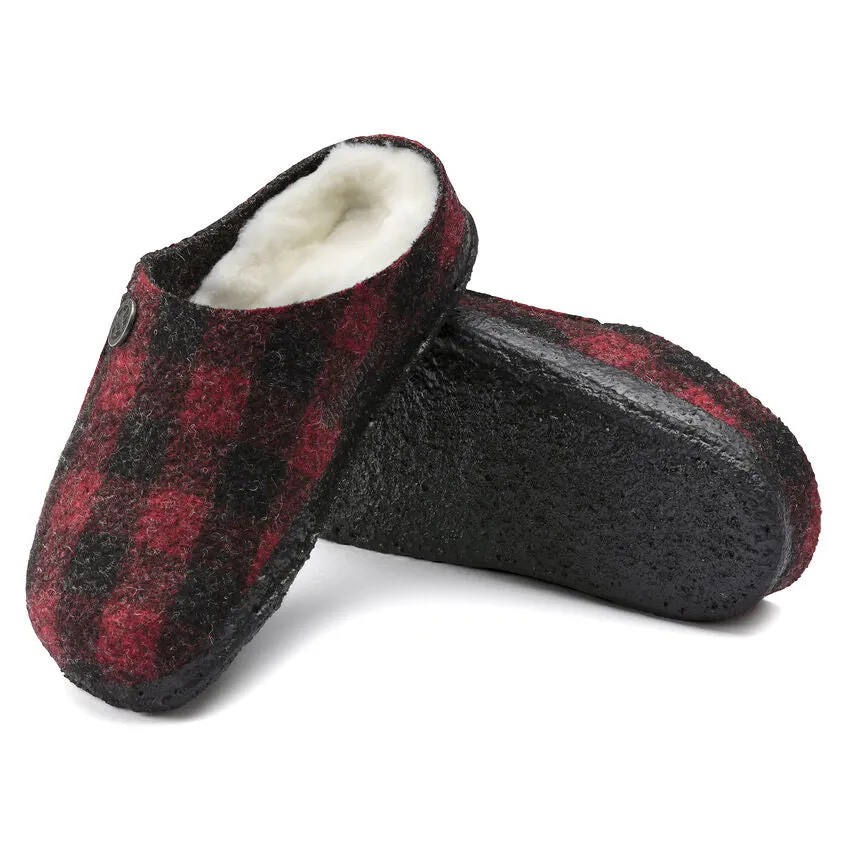 Birkenstock Kid's Zermatt Shearling in Plaid Red