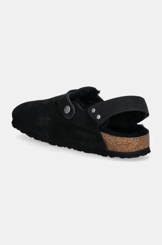 Birkenstock suede slippers Tokio women's black color 1028328