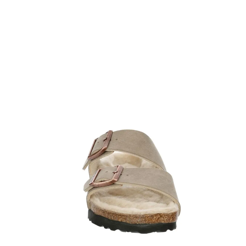 BIRKENSTOCK  WOMENS ARIZONA DESERT DUST SHEARLING FOOTBED SANDALL