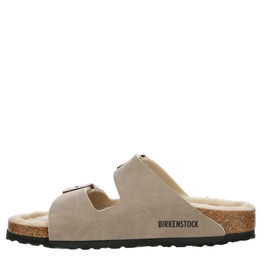 BIRKENSTOCK  WOMENS ARIZONA DESERT DUST SHEARLING FOOTBED SANDALL