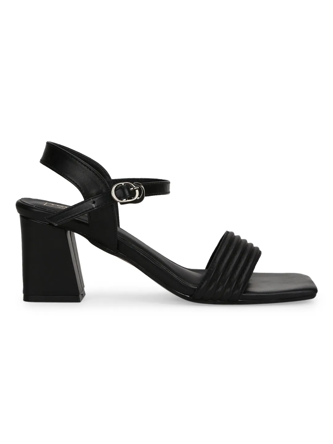 Black PU Strappy Block Sandals (TC-SLC-V111-BLK)