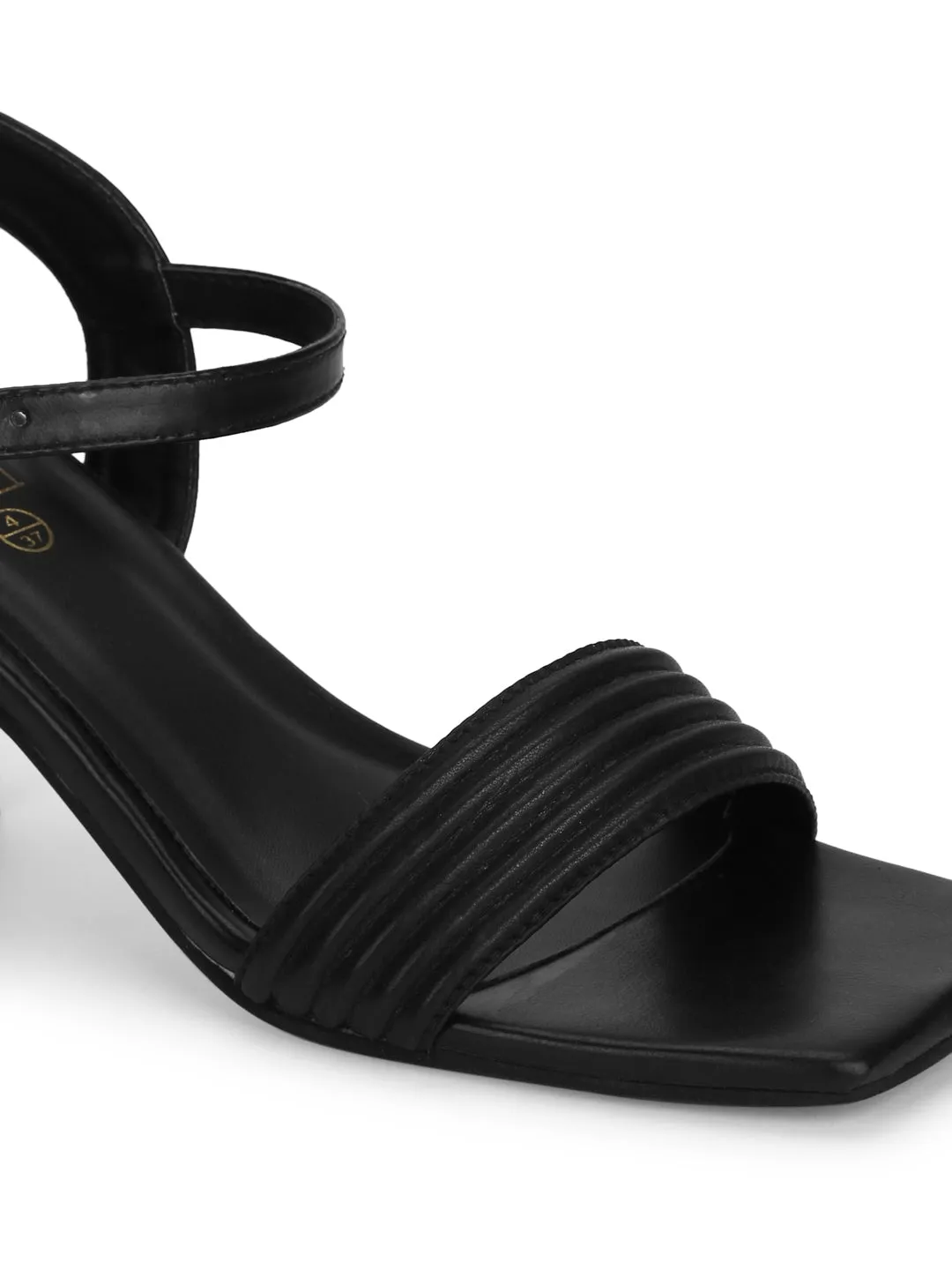 Black PU Strappy Block Sandals (TC-SLC-V111-BLK)