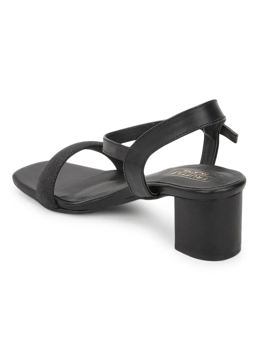 Black PU Strappy Block Sandals (TC-SLC-V240-BLK)