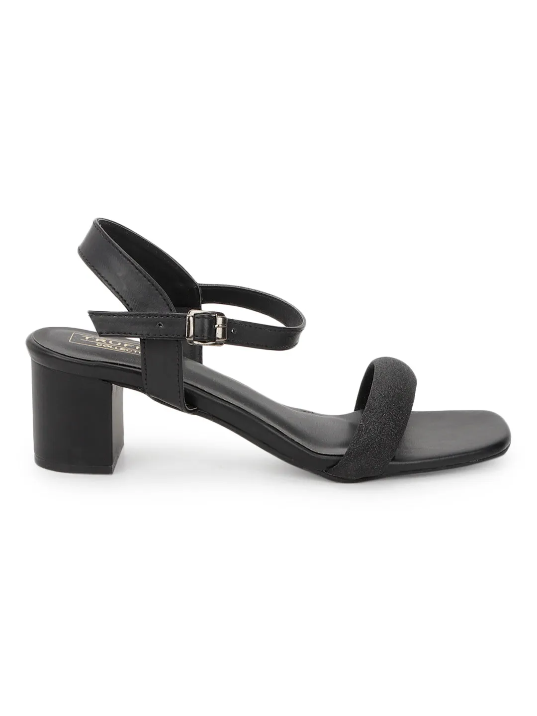 Black PU Strappy Block Sandals (TC-SLC-V240-BLK)