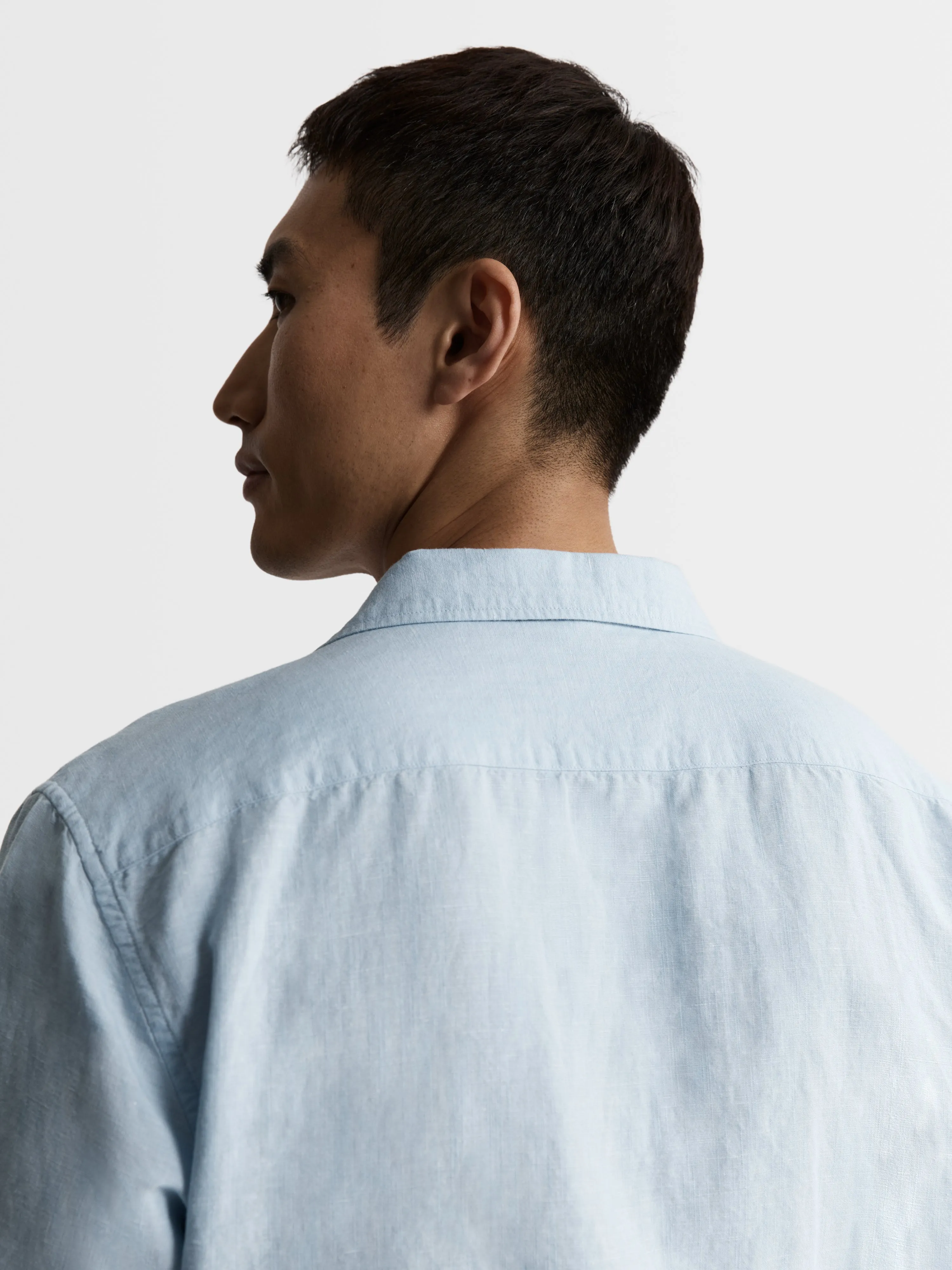 Blue Linen Casual Shirt