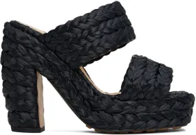 Bottega Veneta Black Canalazzo Sandals