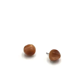 Butterscotch Nugget Moonglow Retro Button Stud Earrings