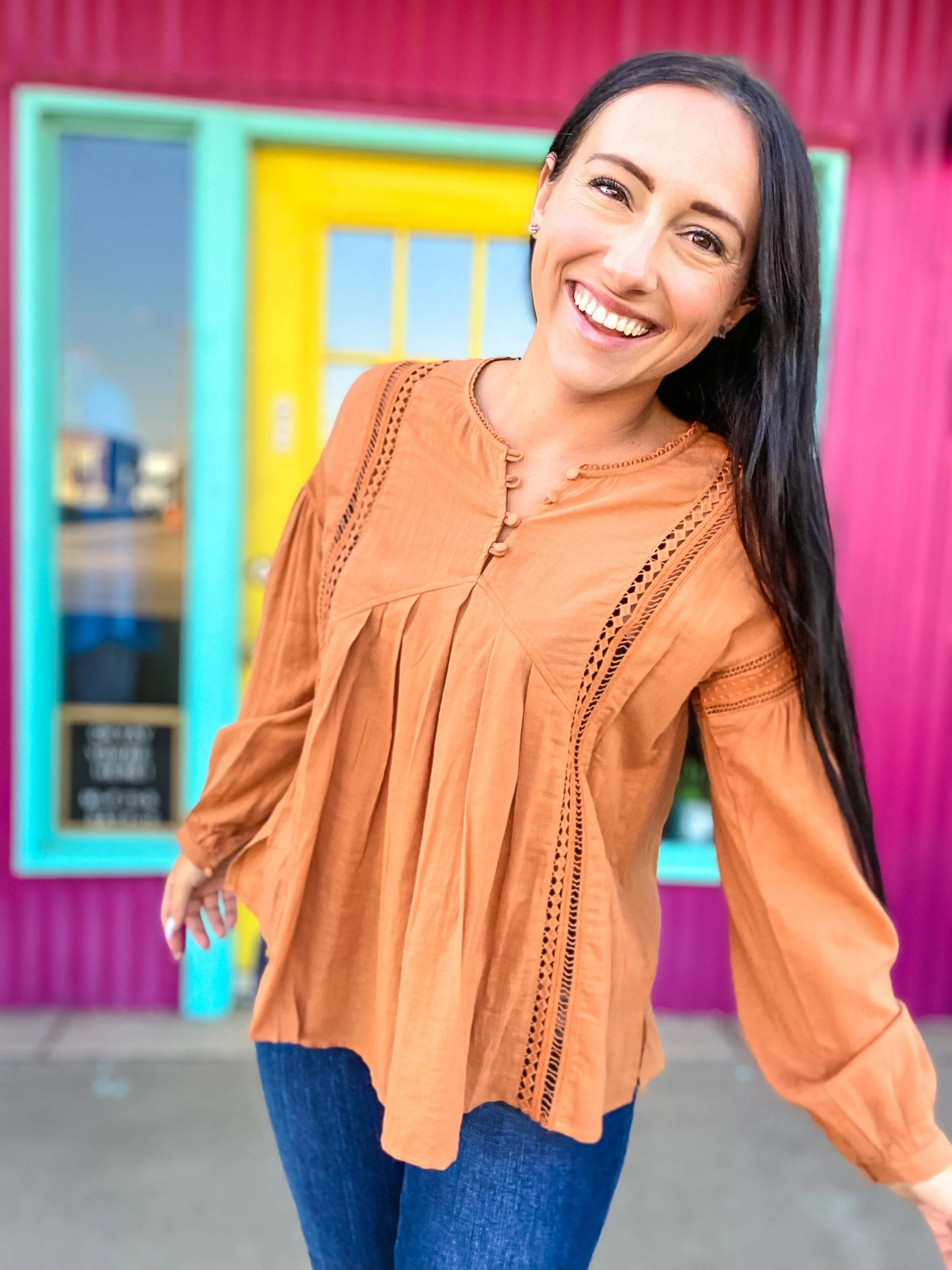 Butterscotch Peasant Blouse