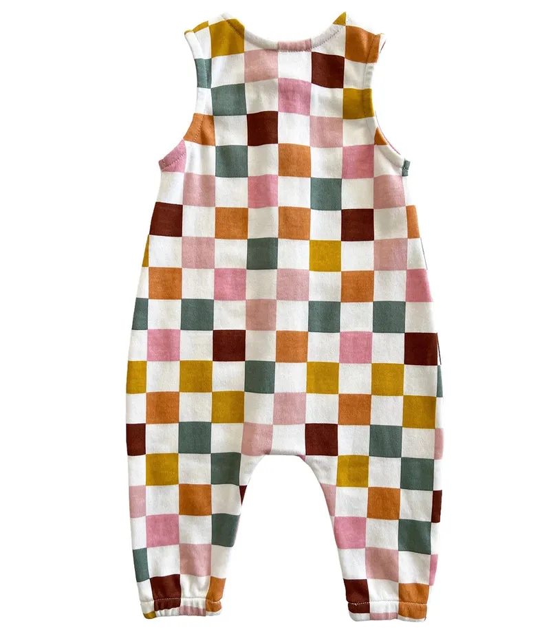 Cake Pop Checkerboard / Organic Bay Jumpsuit