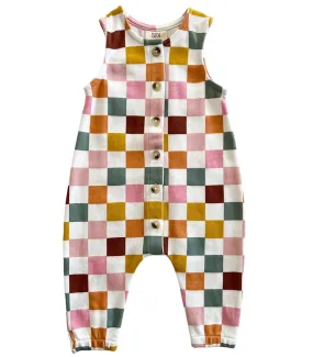 Cake Pop Checkerboard / Organic Bay Jumpsuit