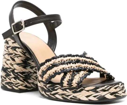 Castañer Vicen 95mm raffia sandals Black