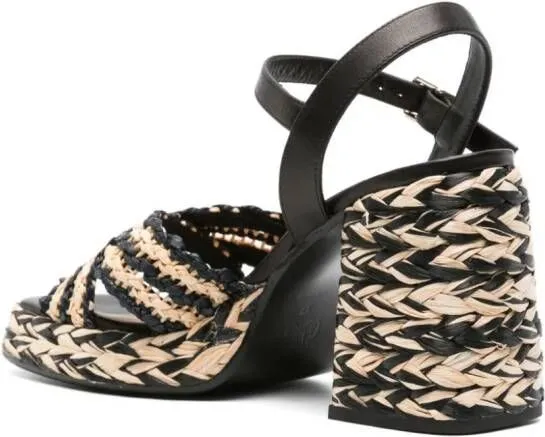 Castañer Vicen 95mm raffia sandals Black