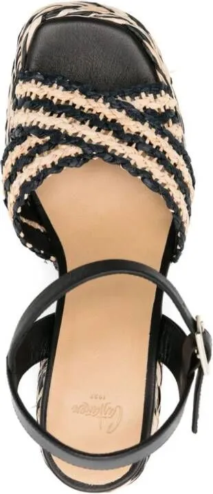 Castañer Vicen 95mm raffia sandals Black