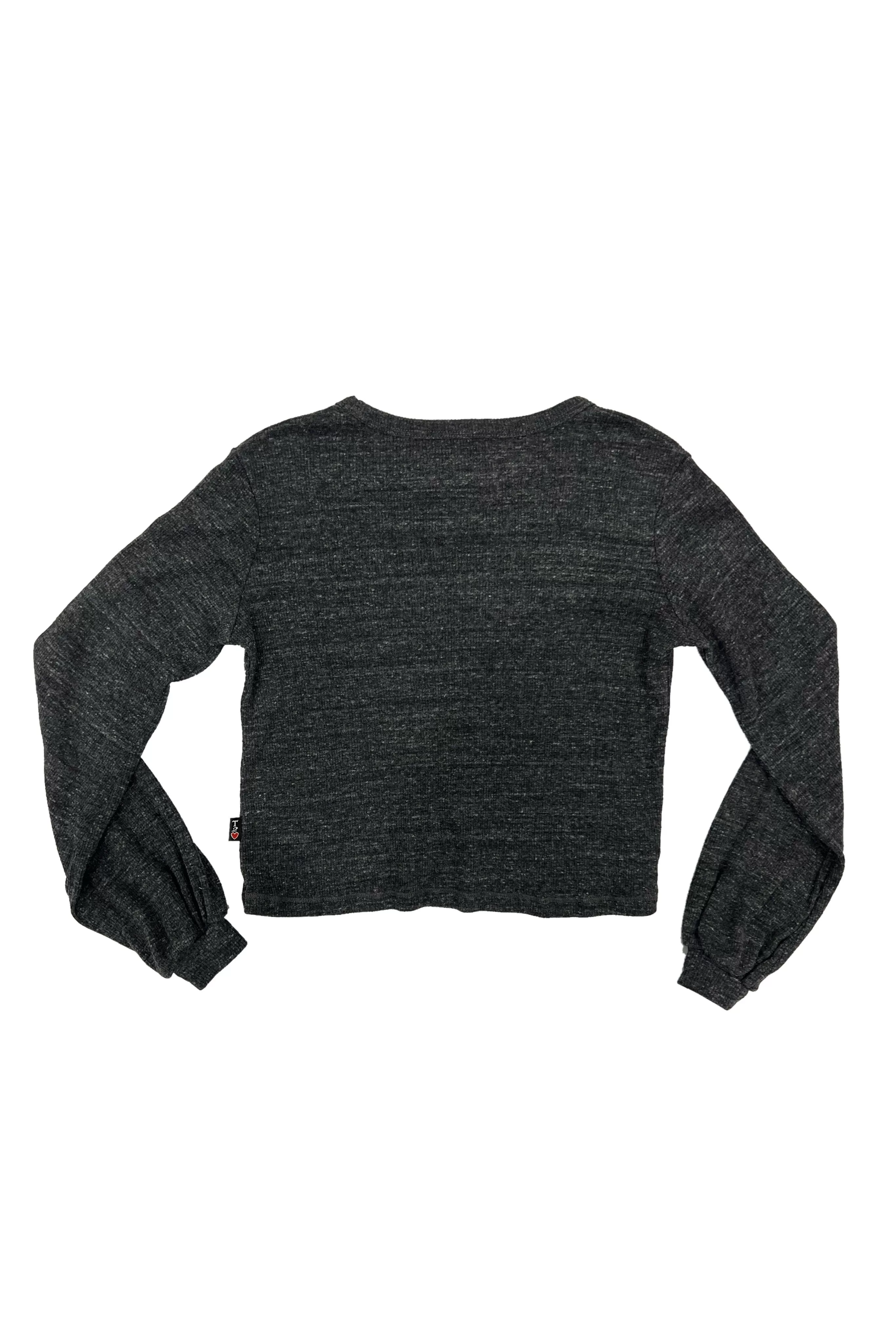 Charcoal puff sleeve crewneck sweatshirt