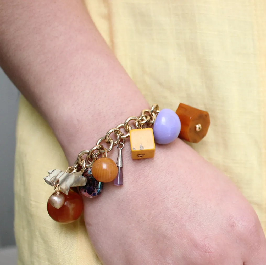 Charm Cocktails Saffron and Lavender Mixed Charm Bracelet