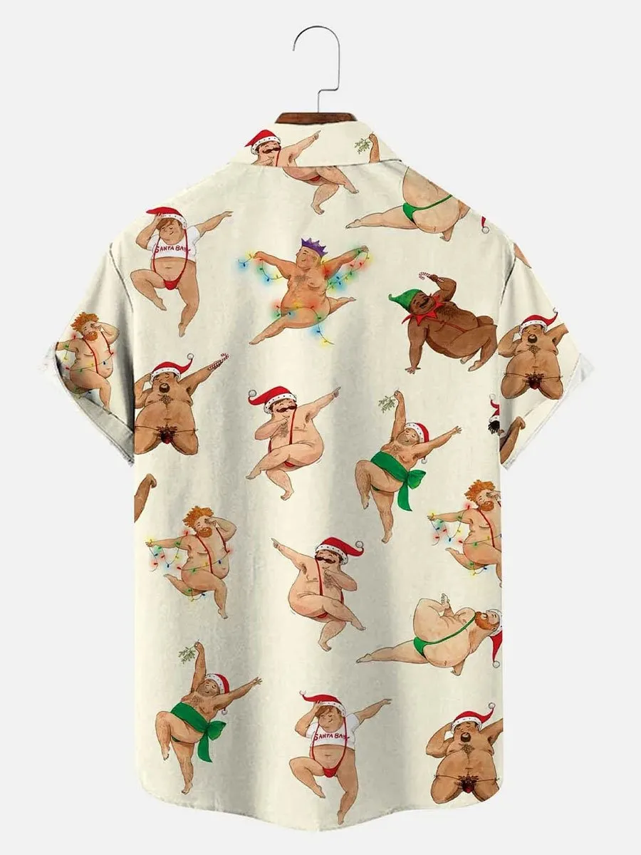 Christmas Male Dancers Funny Christmas Casual Shirt