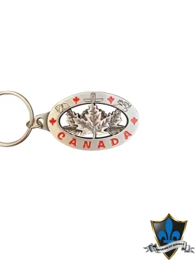 Circle Montreal Canada Flag Keychain