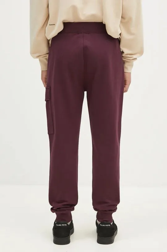 C.P. Company cotton joggers Diagonal Raised Fleece Cargo Sweatpants violet color smooth 17CMSP017A005086W