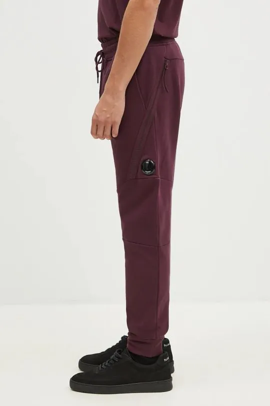 C.P. Company cotton joggers Diagonal Raised Fleece Lens Sweatpants violet color smooth 17CMSP084A005086W