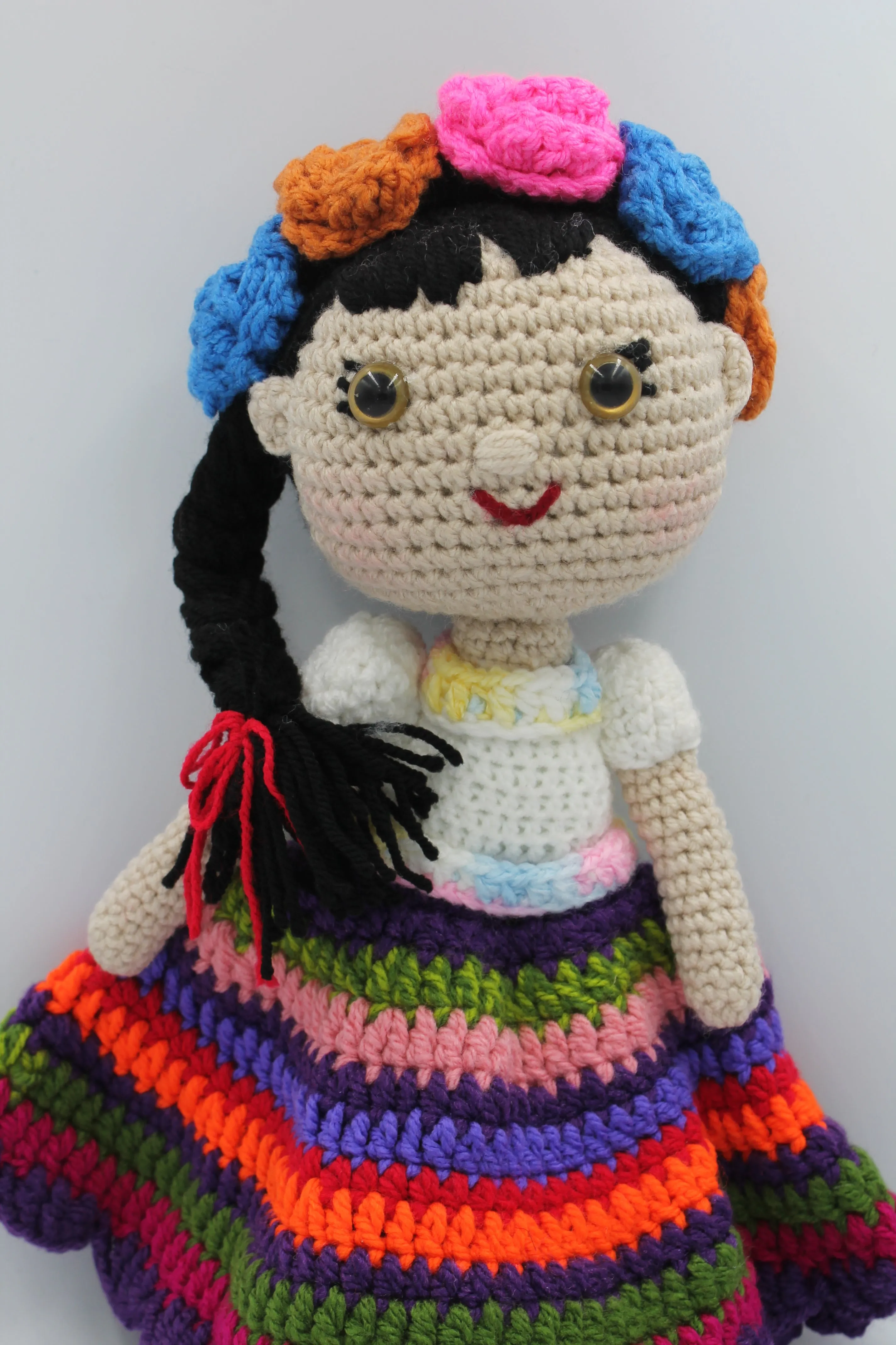 Crochet Doll - Multi Color Skirt