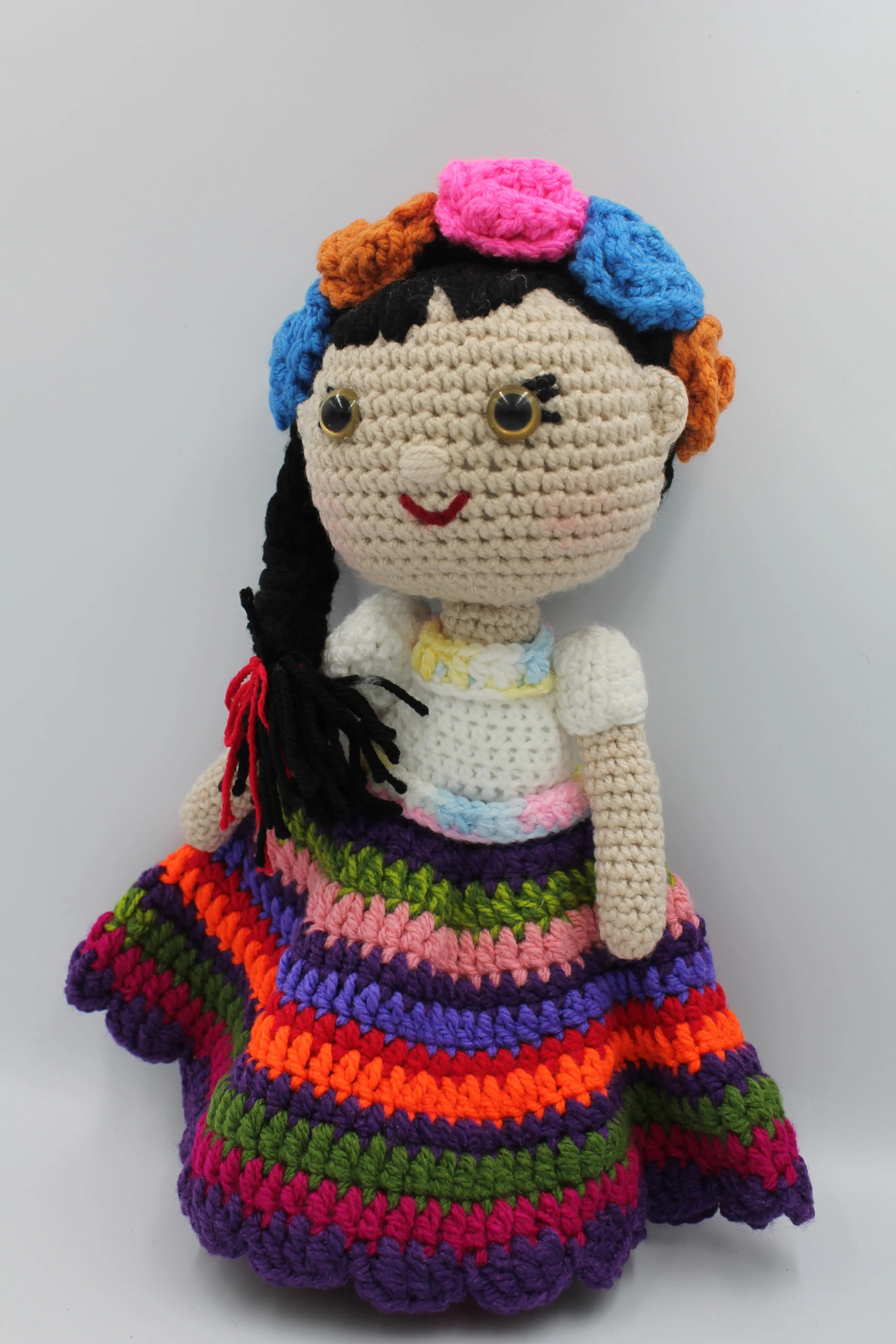 Crochet Doll - Multi Color Skirt