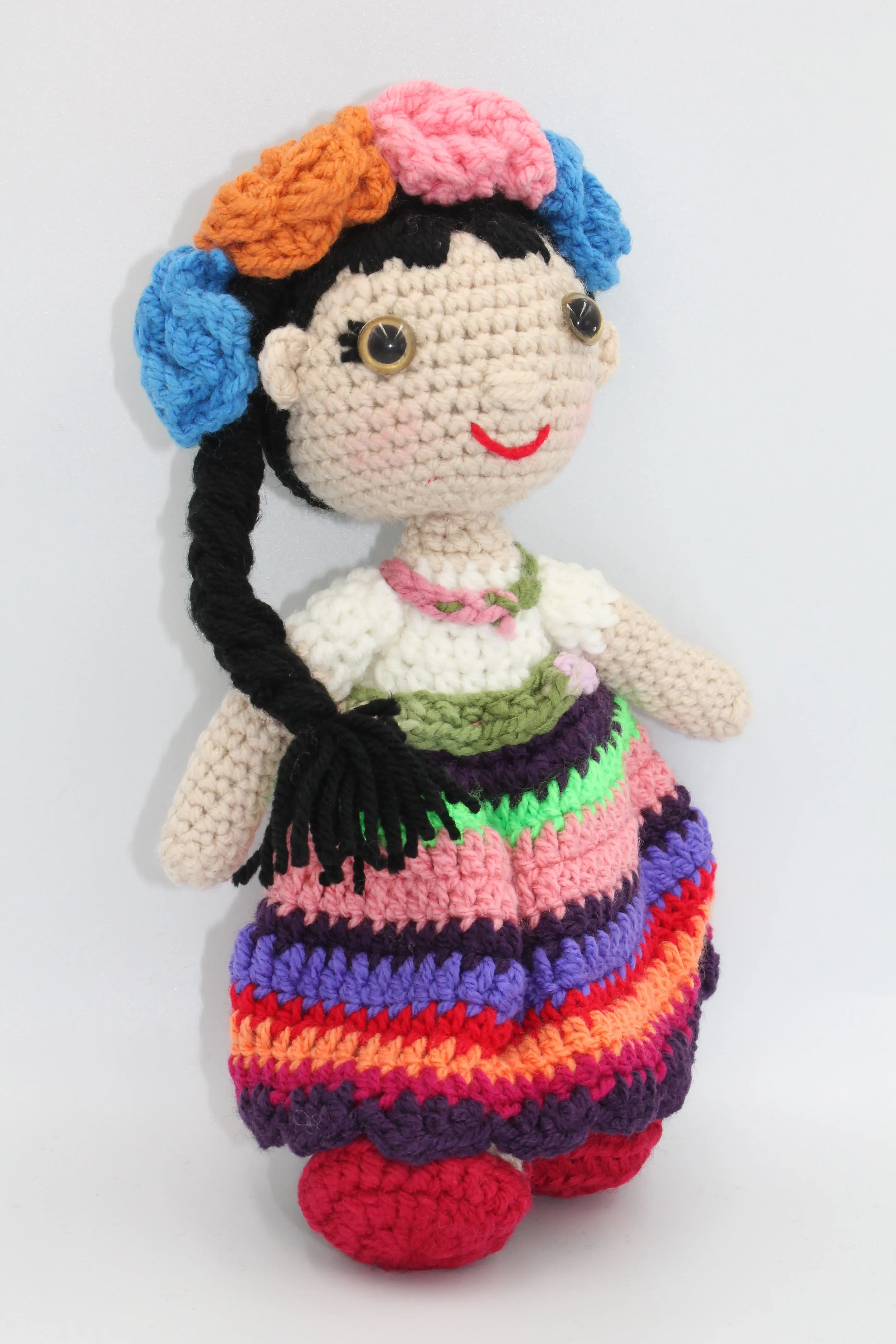 Crochet Doll - Multi Color Skirt