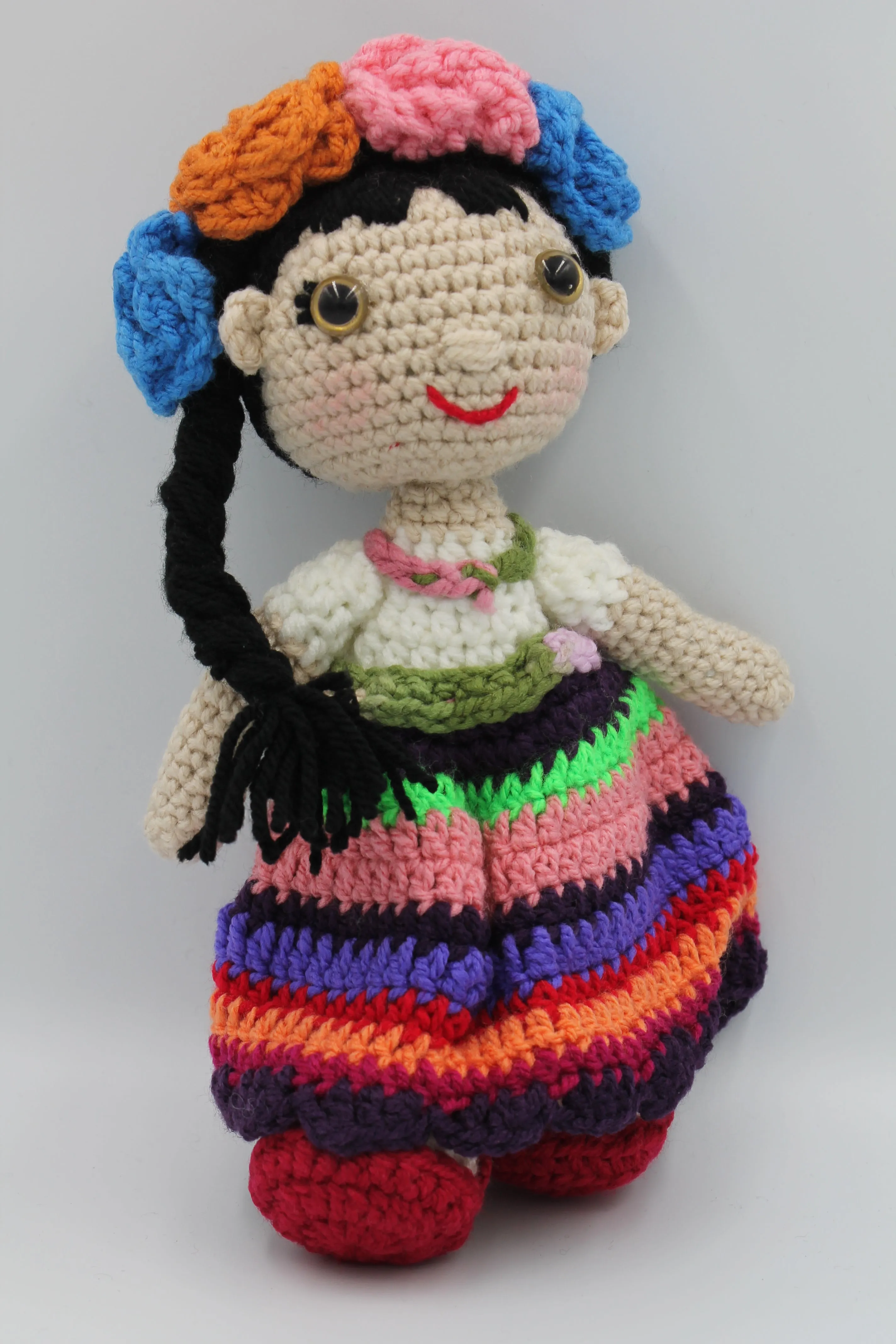 Crochet Doll - Multi Color Skirt