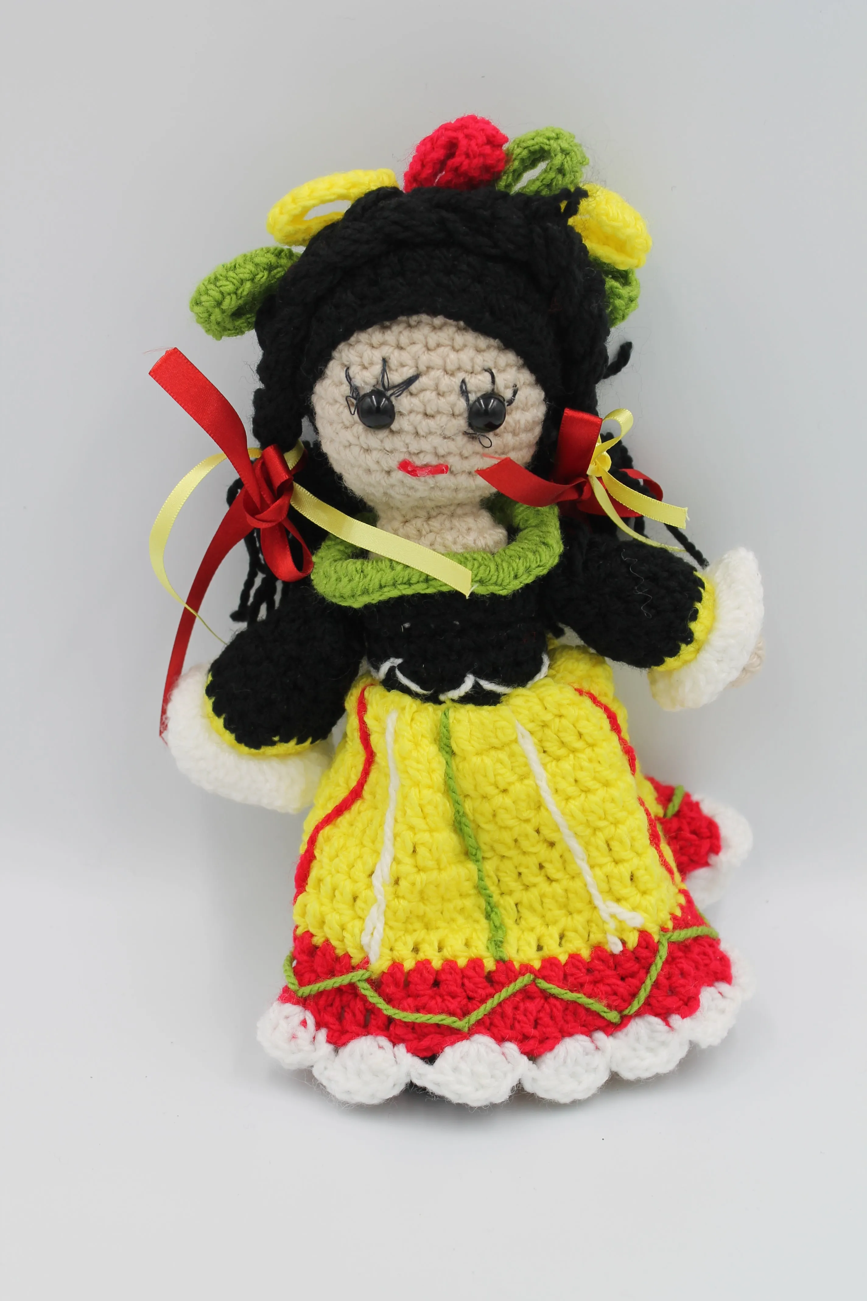 Crochet doll - Yellow dress