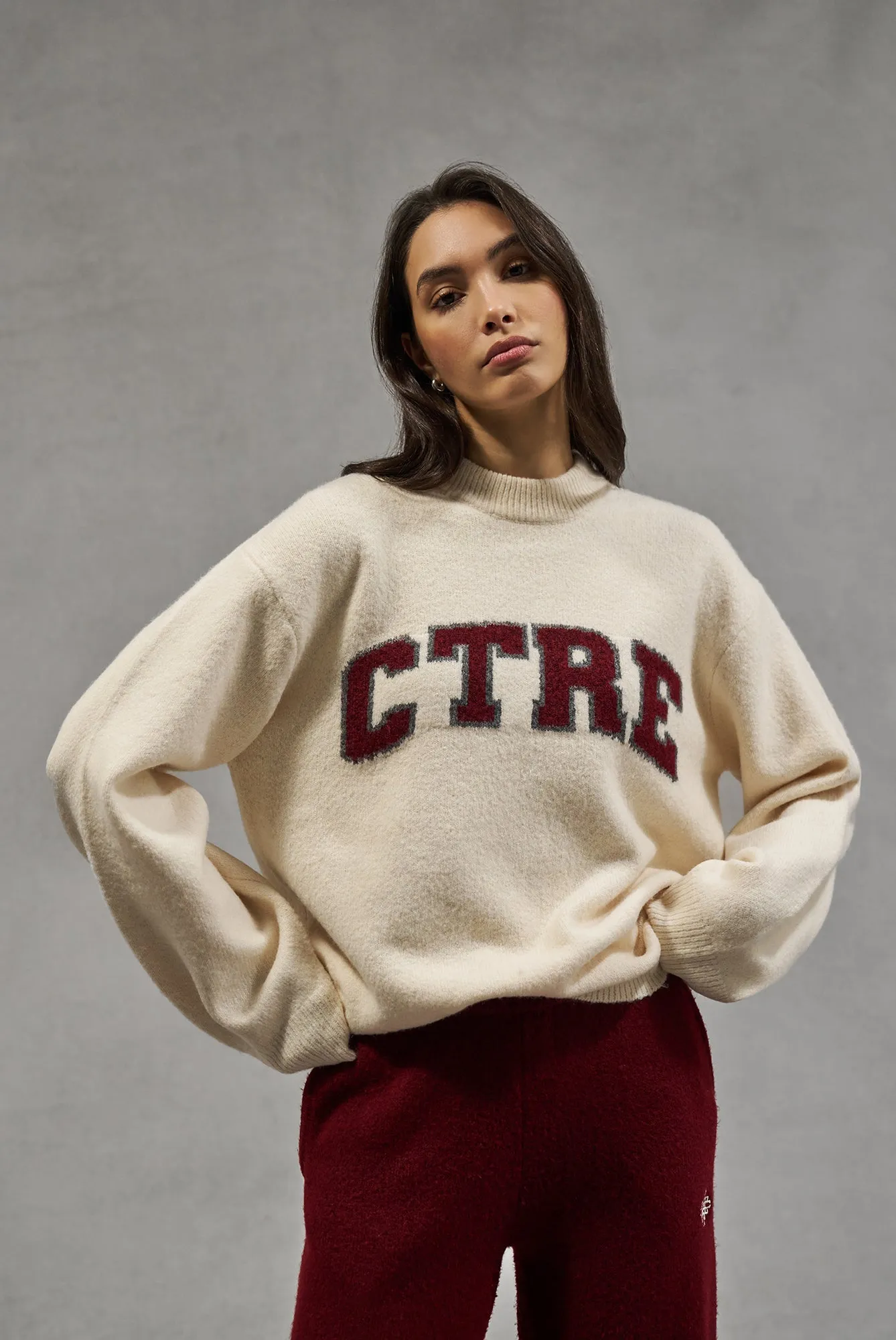 CTRE KNITTED SWEATSHIRT - OFF WHITE