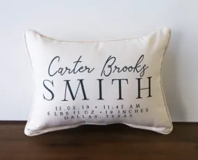 Custom Birth Announcement Pillow