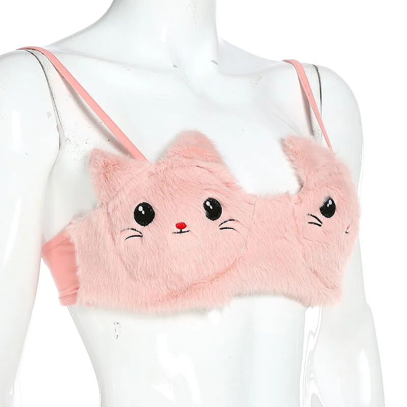 Cute sexy cat Plush bra BY7001