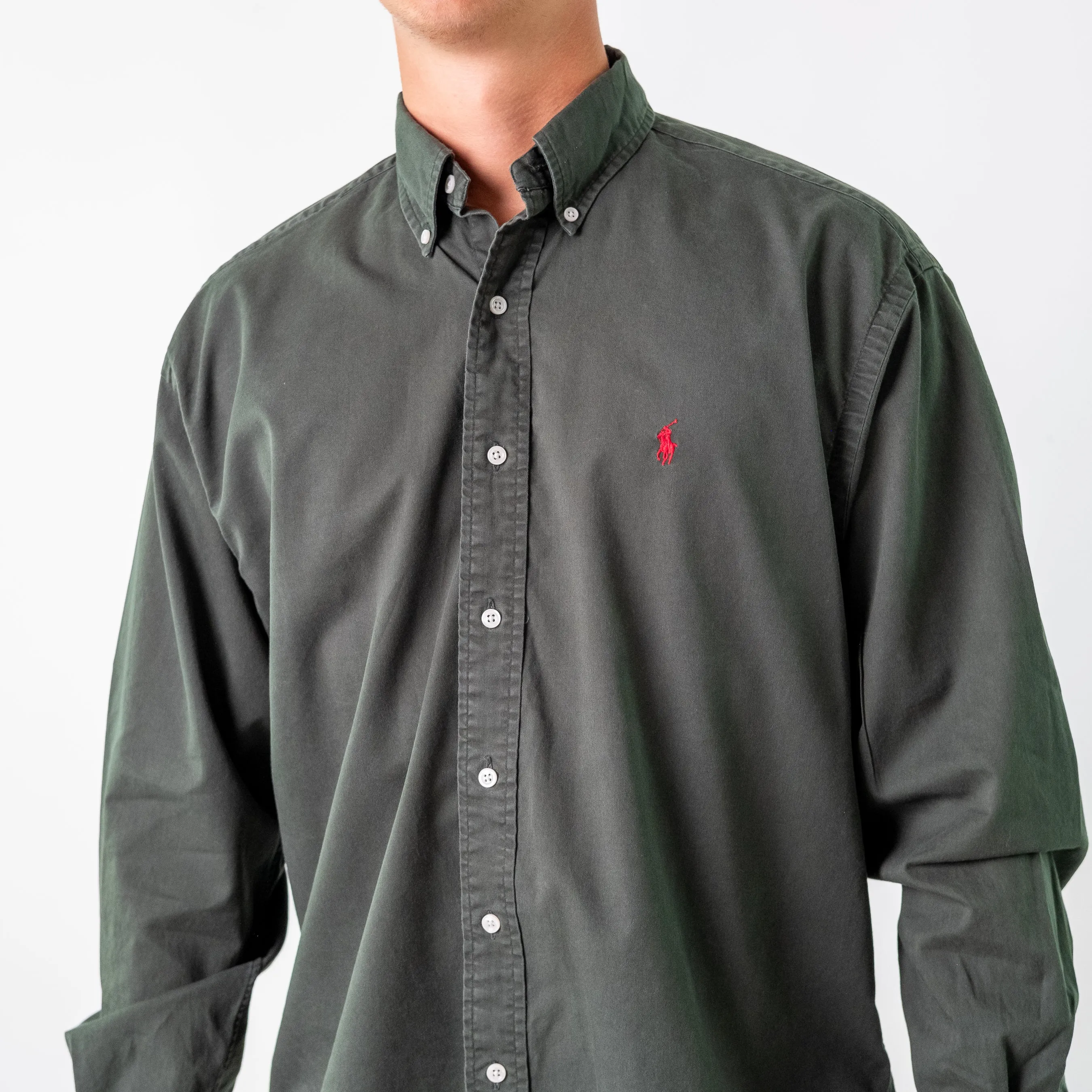 DARK GREEN 90S POLO RALPH LAUREN BLAKE LONGSLEEVE CASUAL SHIRT (